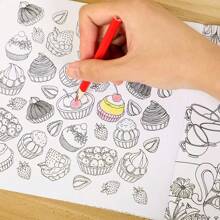 1pc Random Style Students Stress Relief Drawing Coloring Book, Mandalas Coloring Pages, English Version Random Design