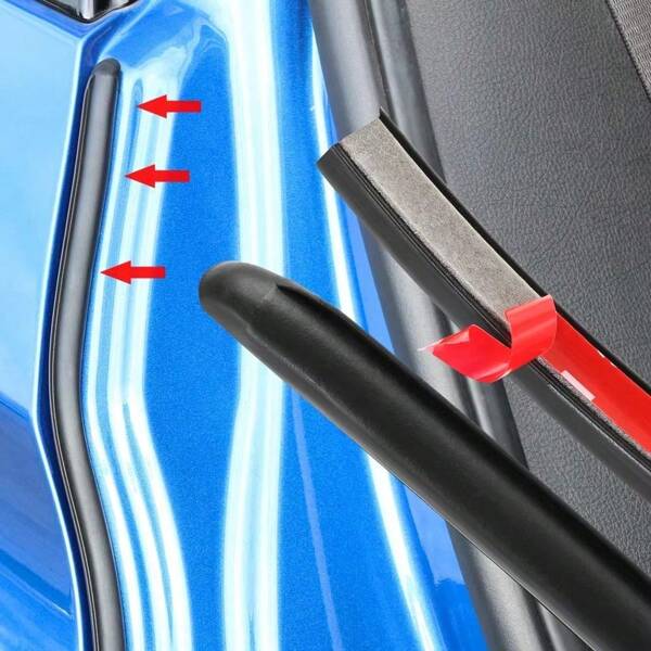2PCS Car Rubber Seal Strip Filler Car Door Weatherstrip For B Pillar Protection Sealing Strip Sealant Auto Accessories Sticker