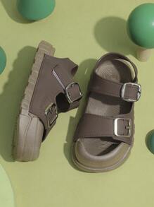 1 Pair New Summer Casual Outdoor Hook And Loop Sandals, Soft & Comfortable
