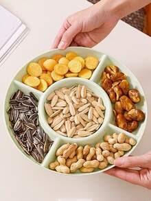 1 件圆形派对小吃服务托盘、开胃菜盘、小吃碗、多级小吃碗托盘、坚果、糖果、水果容器、可重复使用的塑料小吃托盘，带 5 个隔间，适用于家庭和餐厅 - 彩色 - 查看 7