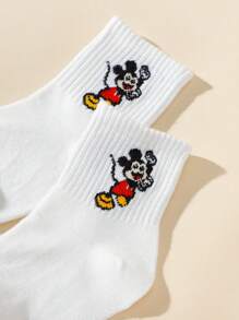5 Paar Kindersocken Mickey Maus, atmungsaktiv, weiß, knöchelhoch, geeignet für alle Jahreszeiten, Jungen & Mädchen