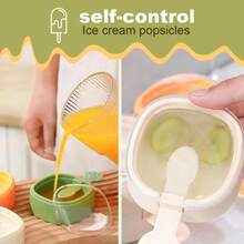 1pc Multi-Layer Silicone Ice Pop Mold With Lid, Cat Ice Pop Mold With Stick, DIY Food Storage Container - Multicolor - View 6