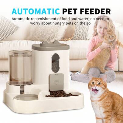 Fully Automatic 2in1 Cat Food Dispenser - Integrated Water And Food Feeding System - Cute Water Dispenser