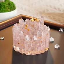6-7cm Crystal Column Bowl - Crystal Stone Candle Holder - Crystal Stone Bracelet Jewelry Container Storage Box Decor - Ideal For Cleaning Crystals, Great Gift For Women And Home Healing Decor - Multicolor - View 13