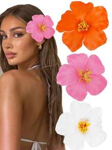 1/3PCS Hibiscus Flowers Hawaii Party Summer Party DIY Decorations Artificial Flowers Hula Favor Hair Decoration Flower