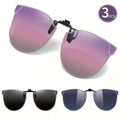1-3pcs Fashion Clip-On Spare Lenses, TAC Material, Lightweight , Quick Clip-On Design, Elegant Retro Cat Eye Clip-On Glasses, Ultra-Thin & Lightweight, Comfortable Fit, Minimalist & Versatile, Suitable For Driving, Outdoor Activities, Travel, Summer, Sports, Beach, Music Festivals, Hiking, Vacation, Family Trips, Golf, Hiking, Fishing, Parties, Street Style, Formal Occasions, Photography, Daily Wear & Special Events, Birthday, Valentine's Day, Ramadan, Holiday Gifts