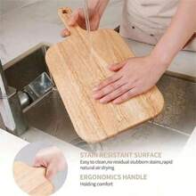 1pc Beechwood Cutting Board - Wooden Kitchen Chopping Board, Stylish Long Handle, Solid Wood, For Meat, Cheese, Bread, Vegetables & Fruit - Charcuterie Cheese Board, Perfect For Gourmet Slicing & Displays, Essential For Modern Country Kitchen