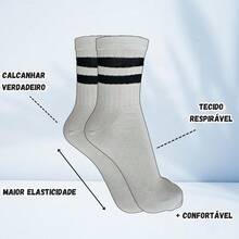 Women's Gym Socks 2 Pairs Exercise And Running Soft Breathable Fabric Cotton Autumn And Spring - Black and White - View 2