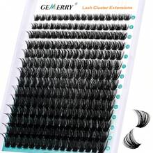 GEMERRY Lash Extension Kit Thick Lash Clusters Kit Fluffy Eyelash Clusters D Curl Eyelash Extension Kit With Lash Bond And Seal, Lash Tweezers, DIY Lash Extension Kit(80P-10-18mm) - 100D - View 1