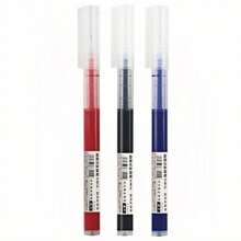 15pcs Last-Cheaply Back To School 2025 Black Full-Tube 0.5mm Straight Liquid Ballpoint Pen Study Essentialsred Office Counter Signature Gel Pen, Quick-Drying Pen