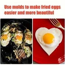 1pc Silicone Egg Mold - Non-Stick Fried Egg Shaper With Flower And Square Molds, For Making Perfect Egg Tarts And Breakfast, Great For Home And Food Service Baking Tool, Baking Necessity | Multifunctional Kitchen Tool | Flexible Mold Design, Breakfast Cooking Tool | Flexible Mold Design | Cooking Silicone Mold