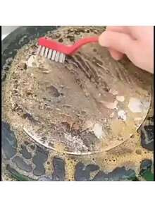 3件套厨房燃气灶清洁拆卸不锈钢丝刷厨房水龙头槽刷缝隙刷燃气灶清洁用品油污灰尘清洁含刮刀钢丝刷缝隙刷烟道刷（使用方法请看视频） - 瓦斯爐刷 - 查看 8