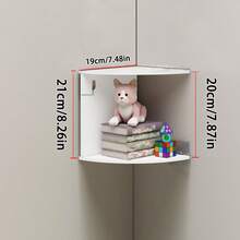 5-Tier White Corner Wall Mount Shelf - Space Saving Plastic Multi-Layer Storage Rack For Home, Structure Suitable For Books & Decor, Hanging Shelving/Bookshelf - Multicolor - View 11