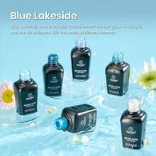 Beetles Shimmer Gel Nail Polish Set - 6 Colors Purple Glitter Blue Green Mermaid Pastel Nail Gel Drawing Soak Off Uv Led Needed With Pastel Sticker - 0-0-Ice Blue Gel Nail Polish - 查看 2