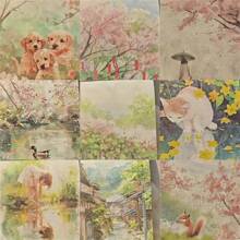 Aesthetic Collage Stickers - Themed For Spring, Summer, Autumn, Winter, Featuring Floral, Nature, And Urban Landscape Designs, Suitable For Magazines, Photo Albums, Stationery, Notebook Accessories | Seasonal Theme | Decorative Paper, Scrapbooking Supplies