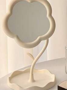 1个花朵造型化妆镜，1个带托盘的旋转桌面镜，适用于书桌、卧室、浴室、客厅、房间装饰、家居装饰、化妆、价格实惠、房间装饰、梳妆台、旅行、卧室、化妆配件、镜子、梳妆镜、价格实惠、圣诞礼物、化妆品、化妆工具、便宜货、礼物、女士礼物、圣诞礼物 - 彩色 - 查看 9