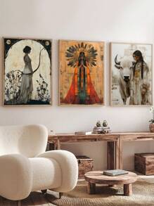 1/3 pièces Œuvre murale vintage Pachamama, déesse inca de la fertilité et des récoltes, mythologie inca, affiche Mère Nature, impression de la culture andine, décoration de maison inca, femmes rétro, bétail