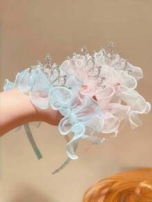 1 件女式皇冠头带，公主皇冠头饰发饰，可爱甜美生日发箍 - 彩色 - 查看 2