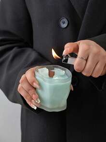 1pc Handmade Summer Beverage Scented Candle, Niche Appearance Fragrance, Blue Ice Cube Soy Wax Candle, Exquisite Gift, Girly Aroma Candle, Ethereal Atmosphere Birthday Gift For Friend - Multicolor - View 3