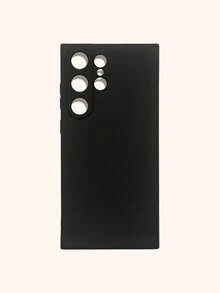 1pc Anti-Drop Solid Black TPU Phone Case, Lens Protection, Compatible With IPhone & Galaxy Smartphones - Black - View 10