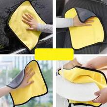 5/10 件加厚洗车毛巾，双面超柔软超细纤维布，适用于汽车和厨房清洁，可重复使用家用湿巾