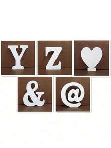 1pc Wooden English Letter Decor, Home Decoration, Wedding Party Tabletop Ornament, Gift Item, DIY Display Decoration