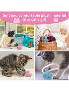Multi-Pack Plush Cat Balls, Soft Interactive Cat Toys Without Batteries, Plush Material Suitable For All Cat Breeds, Cat Chewing And Play Toys