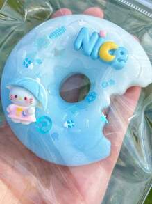 Sanrio 1 pieza Juguete esponjoso y suave con diseño creativo y lindo de dona, juguete anti-estrés de rebote lento, serie de verano con diseño de dona, pata de gato de caricatura, juguete esponjoso de barro, juguete esponjoso de gofre, juguete realista anti-estrés, etiqueta suave, regalo de fiesta (estilo y color aleatorio)