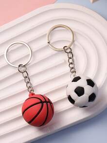 1个/5个迷你3厘米逼真足球、篮球、网球、橄榄球钥匙扣，男士钥匙链，运动汽车配件，包包挂饰，背包挂件，适合上学、学校、可爱哥特风Y2K圣诞礼物创意，带证件夹的挂绳，汽车配件，包包挂饰，汽车配件，老师、朋友、姐妹 - 彩色 - 查看 3
