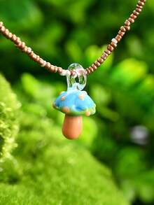 1/2/3/6/12 chiếc Dây chuyền mặt dây chuyền bằng nhựa hình nấm hạt giống thiên nhiên nhiều màu sắc thời trang, Thích hợp cho Ngày lễ tình nhân, Bạn bè, Gia đình, Quà tặng tiệc tùng, Phụ nữ mặc hàng ngày - Nhiều màu - Xem 4