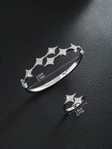 1 套铜材质中东流行发光精致手链和戒指豪华礼品套装，适合日常佩戴 - 手鐲+戒指 - 查看 6