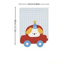 Animal Cartoon Door Curtain, Triangle Flag, Hanging Flag Decor, Half Curtain Divider Cloth, Entryway Door Curtain With Hook And Loop Separator