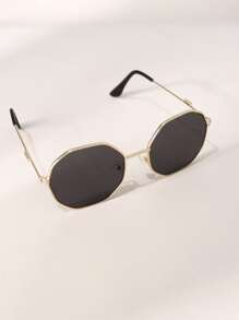1 Pair Kids Metal Frame Square Fashion Glasses For Boys And Girls, Fashion Outdoor Sun Protection Photography Glasses