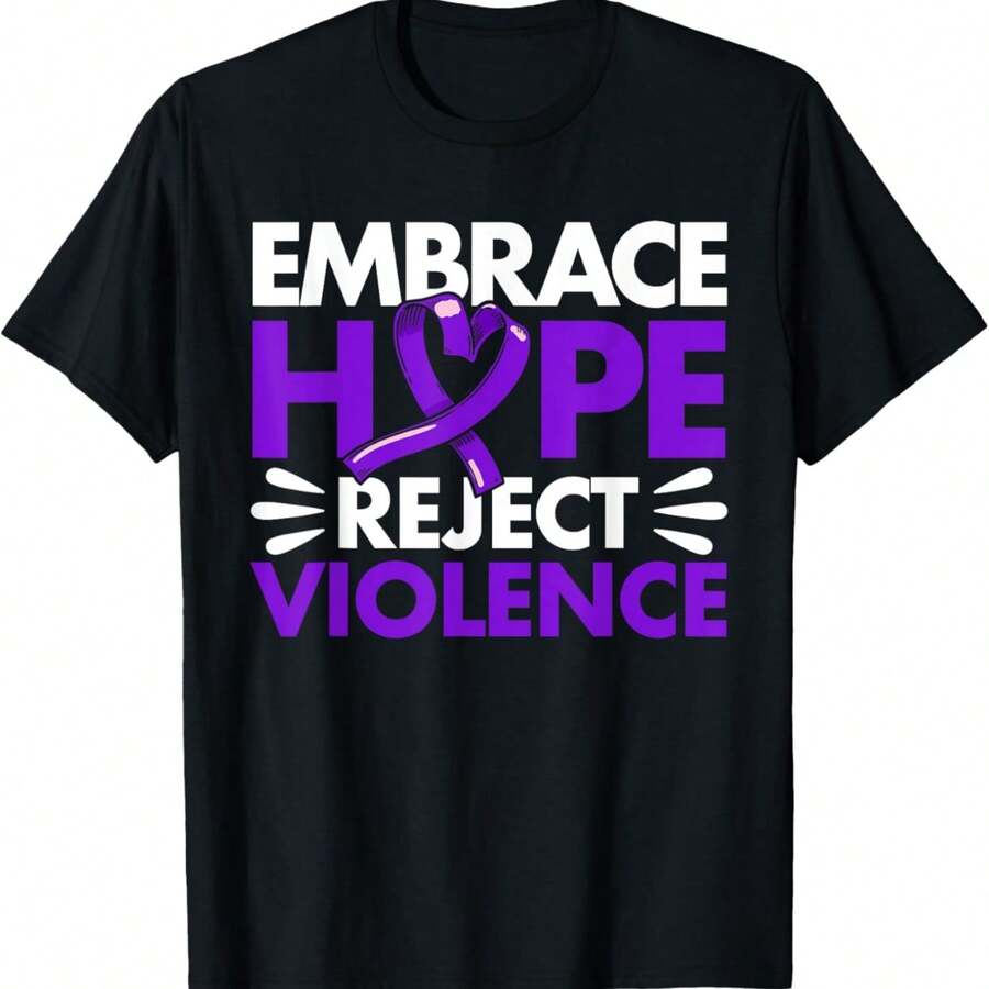 Embrace Hope Domestic Violence Awareness T-Shirt - Black - View 1
