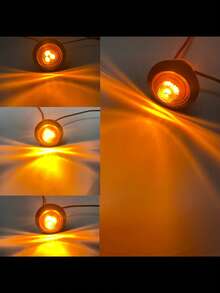 Round Mini LED Decorative Lights, Car Front And Rear Side Logo Indicator Lights, Outline Lights, Marker Signal Lights, Bullet Logo Lights, Waterproof Design, Enhance The Night Decoration Atmosphere Of The Whole Vehicle, Suitable For Trucks, RVs, Cars, Buses, Trailers, Auto Parts - Multicolor - View 6