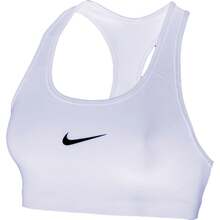 Sujetador deportivo de compresión con soporte medio sin acolchado con el logotipo de Nike - Blanco - Ver 3