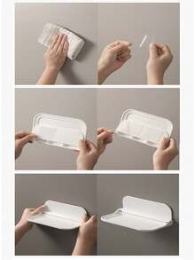 Folding Wall Mounted Shelf Space Saving Storage Rack Punch-Free Phone Holder WiFi Router Organizer For Bathroom Kitchen - Multicolor - View 9