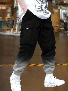 1 Stück Herren Outdoor Sport Anzug, einfarbige Wanderhose mit Mehrtaschen, Cargo-Hose für Sommer Strand Urlaub, täglichen Pendlerbetrieb, Lauftraining, lose lässige Sporthose, Knöchellang, Fitness Training - Schwarz - Übersicht 1