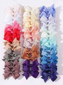 10Pcs Random Colors Cute Hair Bows Hair Clips Grosgrain Ribbon Bow Hair Clips Hair Barrettes Hair Accessories For Girls Toddlers Kids Daily Wear - 彩色 - 查看 5
