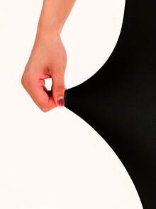 Colanți pentru femei, cu talie înaltă, culoare solidă, moi și elastici, pentru yoga, sală, sport, zi de zi, primăvară/vară, confortabili - Negru - Vizualizare 6
