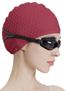 Large Silicone Swim Cap - ComfortFit For Men & Women - Unisex Ergonomic Design - 1pc High-Quality Set, Beach Essentials, Beach Accessories, Pool Float - Multicolor - View 31