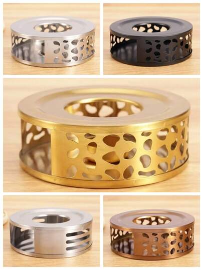 Stainless Steel Tea Stove, Tea Warmer, Desktop Insulation Stove, Heater Stove, Candle Tea Warmer, Outdoor Tea Maker, Thickened Material Is Sturdy, Uniform Heat Conduction, Compact Design, Easy To Carry, Suitable For Making Tea, Warming Tea, Heating Coffee, Warming Food, Warming Milk, Simple And Beautiful, Round And Smooth Surface, Air Vent Design, Unlimited Usage Scenarios Back To School