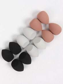 12 piezas de esponjas mezcladoras de maquillaje de colores aleatorios grandes, esponjas de huevo de belleza mixtas para aplicación de líquidos, cremas y polvos, esponjas de maquillaje multicolor para todo tipo de piel, esponjas para polvos y bases libres de látex de doble uso