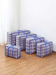 1 bolso plegable para mover, bolso tejido de gran capacidad, bolso de piel de serpiente, bolsoóvil portátil impermeable, azul - SG - Ver 7