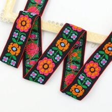 1 Yard Vibrant Sunflower Embroidered Lace Trim Ribbon - Perfect For Clothing, Hats, Shoes, Home Decor Accessories, Decorative Crafts | Floral Pattern Ribbon | Colorful Trimmings, Bouquet Ribbon
