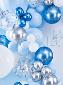 Conjunto de 10/40 globos de látex azul y blanco con confeti para suministros de fiestas temáticas de cumpleaños, decoración de boda bautista, despedida de soltera, Navidad