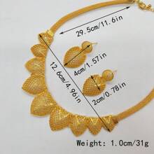 3pcs Middle Eastern Style Jewelry Set, Necklace And Earrings, Bridal Jewelry Set