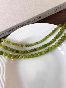 1pc French Green Grape Handmade Beaded Necklace With Natural Stone, Layerable Necklace, Unique Summer China Style - Necklace - View 6