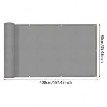 灰色不透明隐私屏风，防紫外线罩，适用于公寓阳台栏杆、户外露台、平台、门廊 - 彩色 - 查看 17