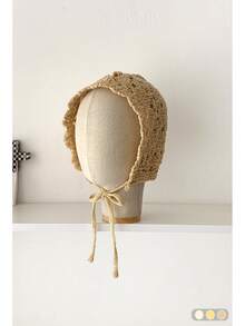 1pc Vintage Hollow Straw Brimmed Bucket Hat For Women, Spring/Summer Lace Tie Bucket Hat Breathable Sun Hat - Straw Bucket Hat - View 7